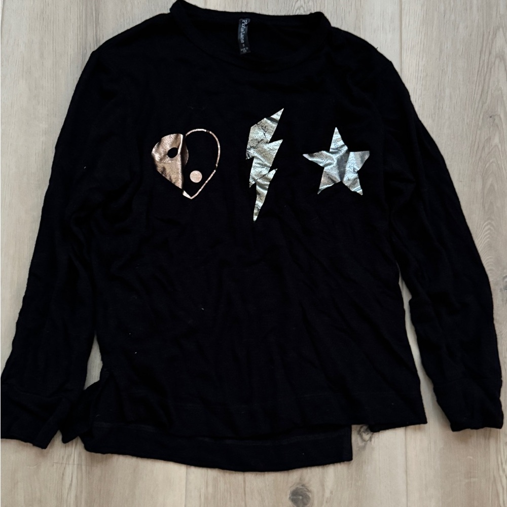 PixieLane Black Kids Shirt with Metallic Accents